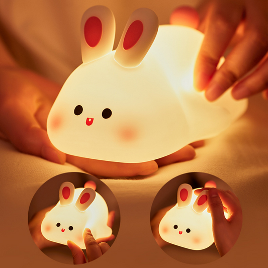 LED night lights, cute silicone rabbit lamp