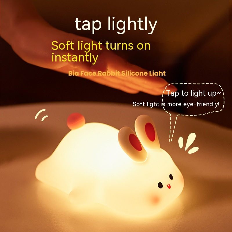 LED-Nachtlichter, niedliche Kaninchen-Silikonlampe